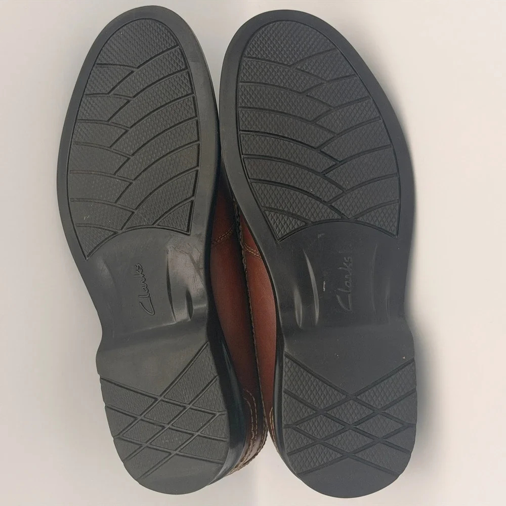 Clarks Colson Over Oxford Bicycle Toe Leather Brown Size 8 M